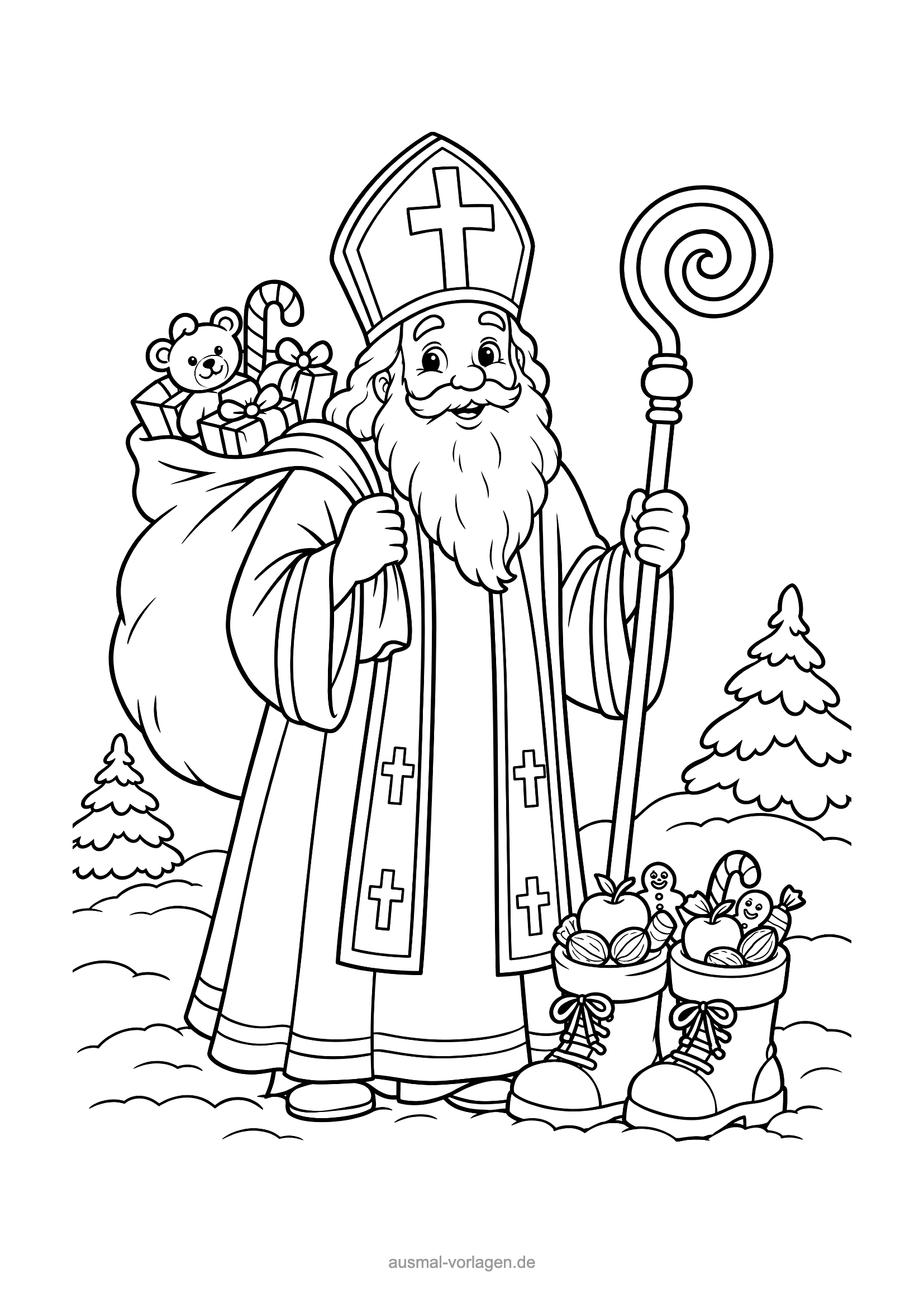 Nikolaus Ausmalbild